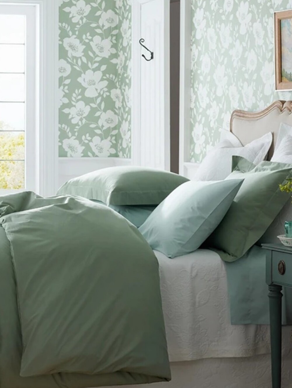 New The Company Store Cotton Classic Cool Cotton Percale Sham Thyme Standard - Picture 2 of 5
